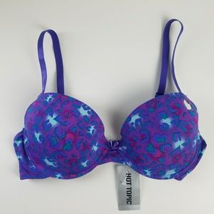 Hot Topic purple animal print bra 36C